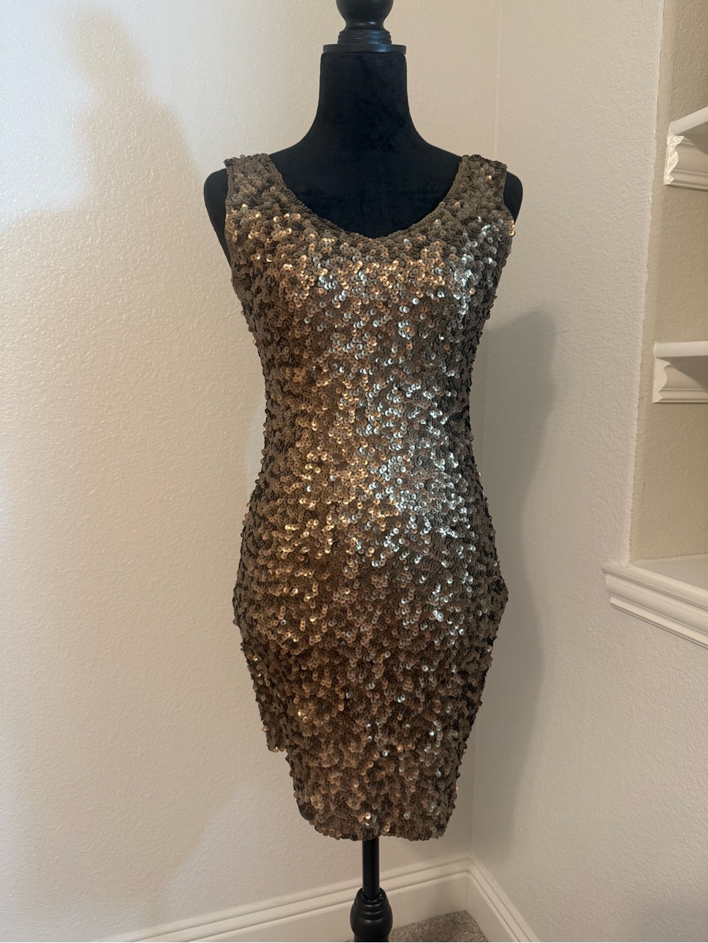 Amber Blue Coctail Dress Gold